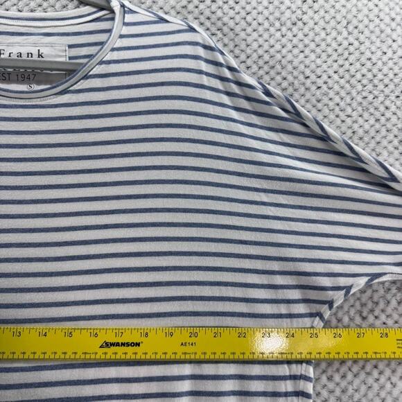 Frank & Eileen Top Womens S Blue White Striped Crew Tee Lab Long Dolman Sleeve - Picture 10 of 12